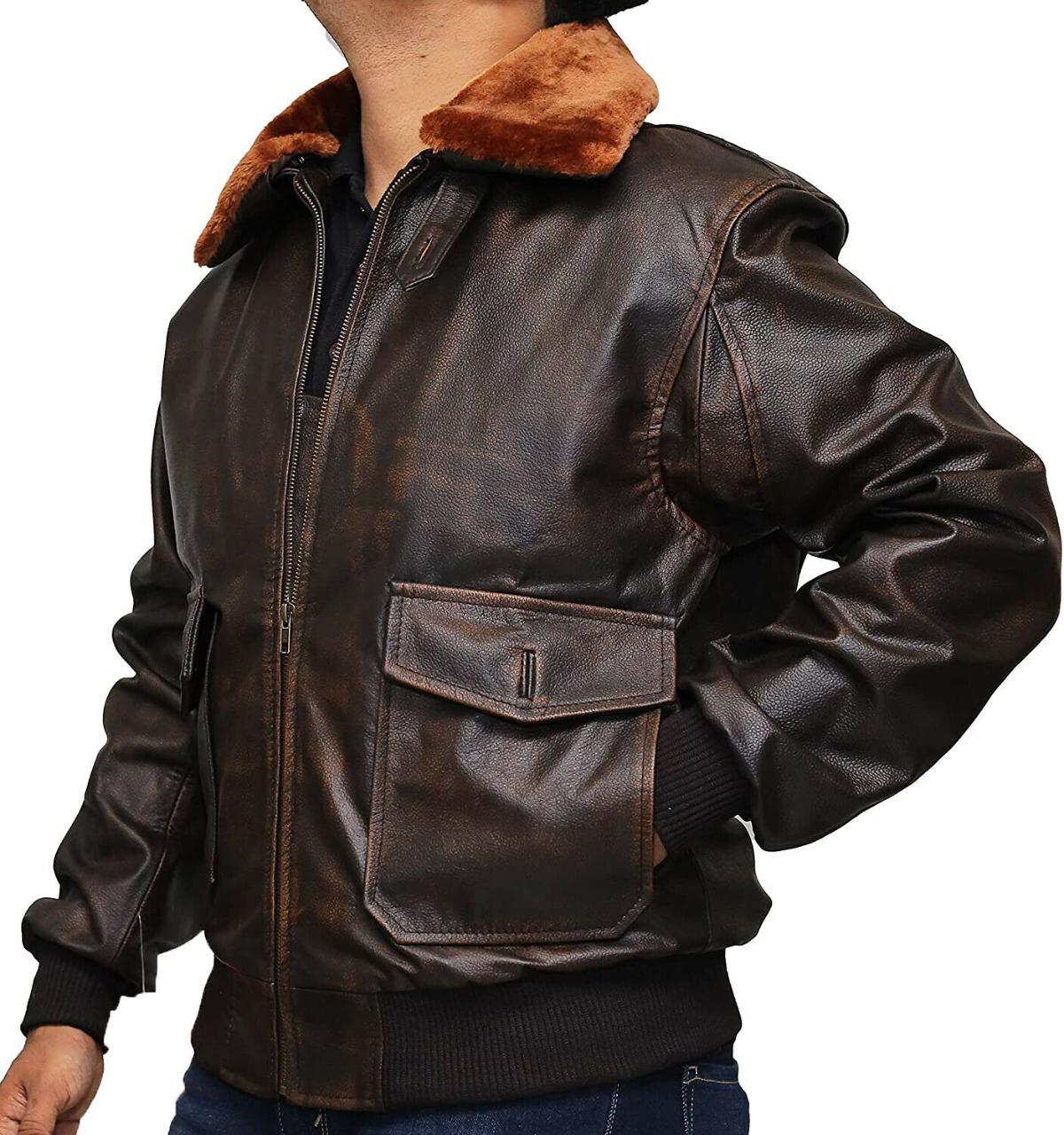 Mens Flying G1 Bomber Leather Jacket Max Jackets