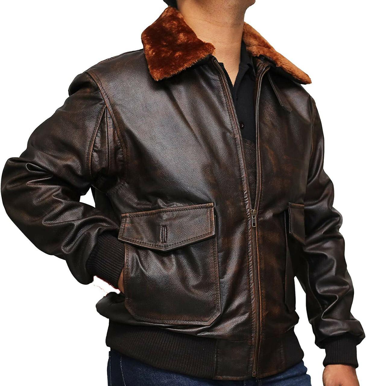 Mens Flying G1 Bomber Leather Jacket Max Jackets