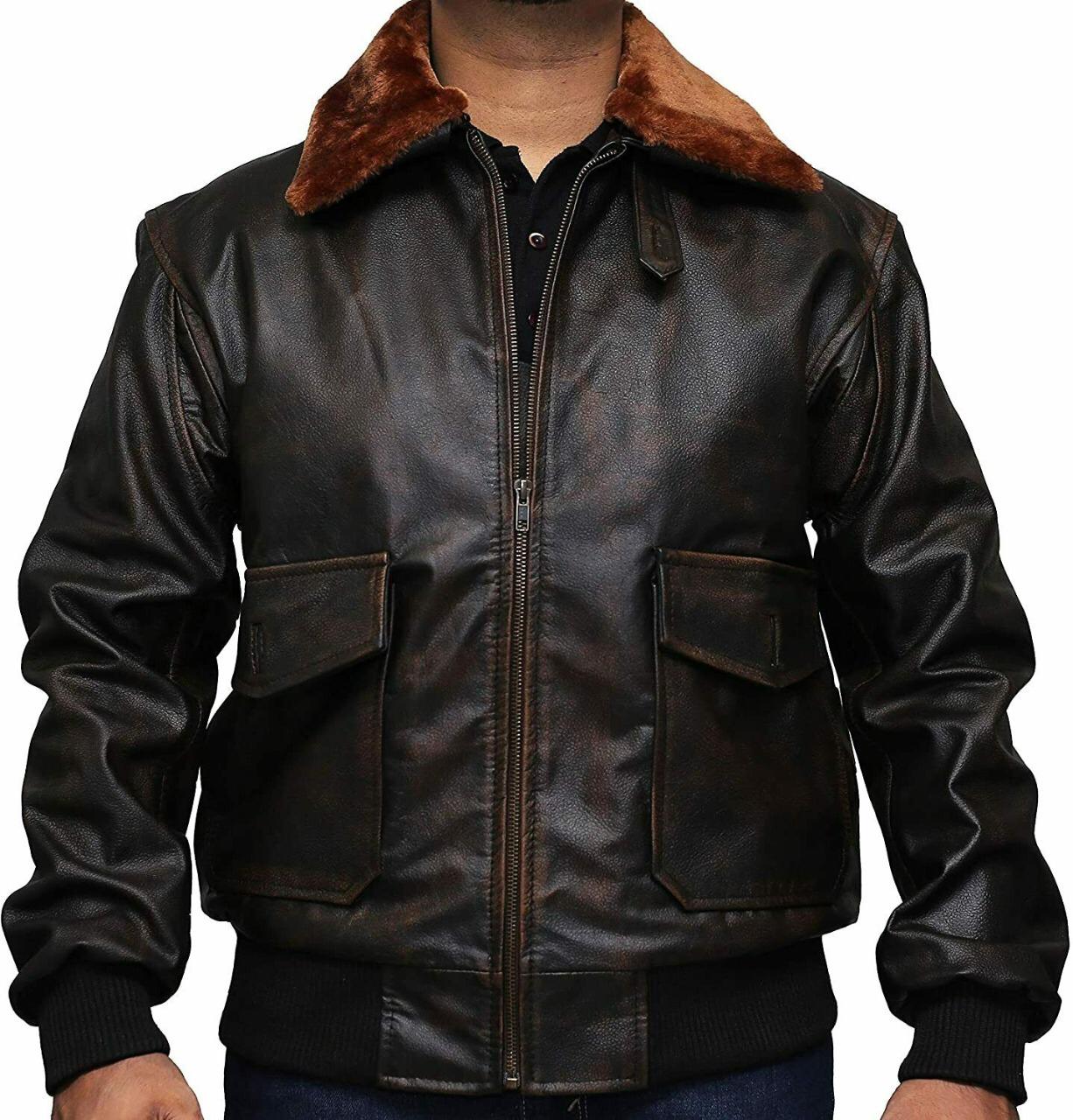 Mens Flying G1 Bomber Leather Jacket Max Jackets