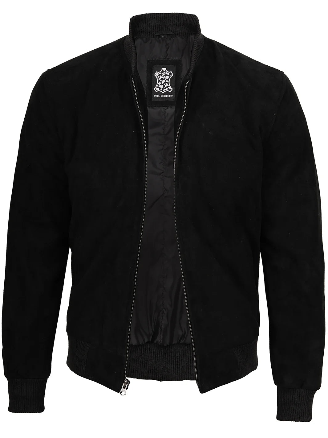 Adamsville Men's Black Suede Bomber Jacket