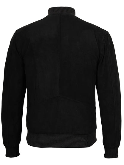 Adamsville Men's Black Suede Bomber Jacket