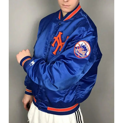 Mets New York Blue/White Satin Jacket