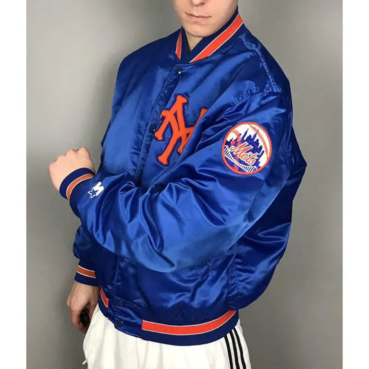 Mets New York Blue/White Satin Jacket
