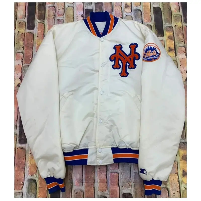 Mets New York Blue/White Satin Jacket