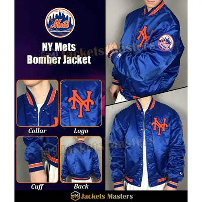 Mets New York Blue/White Satin Jacket