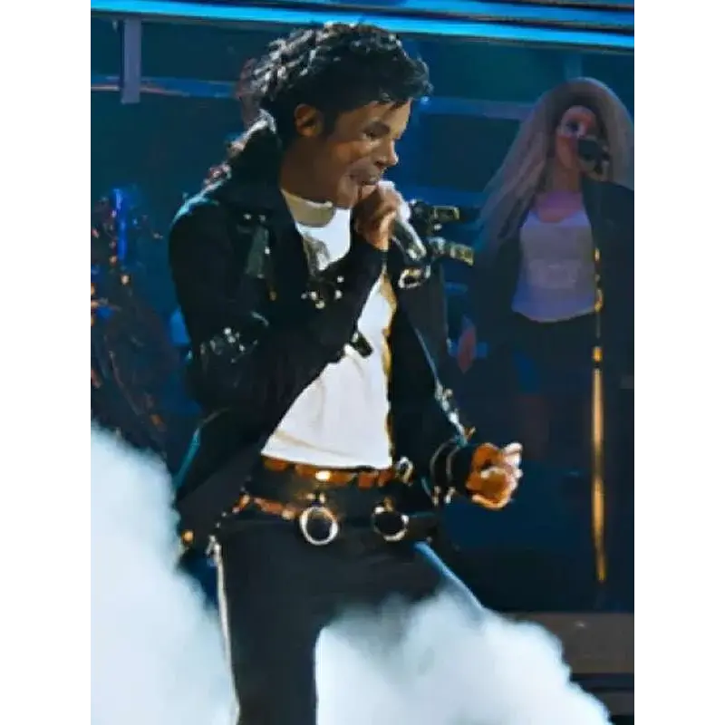 Michael 2026 Jaafar Jackson Black Belted Jacket