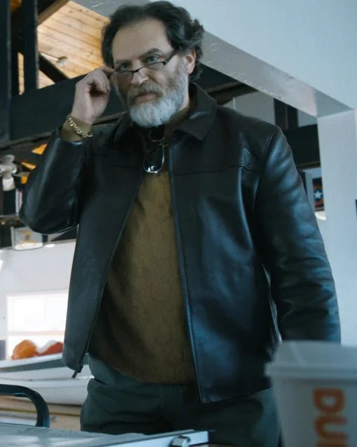 Michael Stuhlbarg The Instigators 2024 Black Leather Jacket Max Jackets