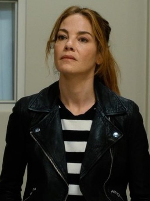 The Family Plan Michelle Monaghan Black Biker Jacket Max Jackets