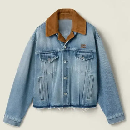 Milly Alcock Miu Miu Blue Denim Jacket