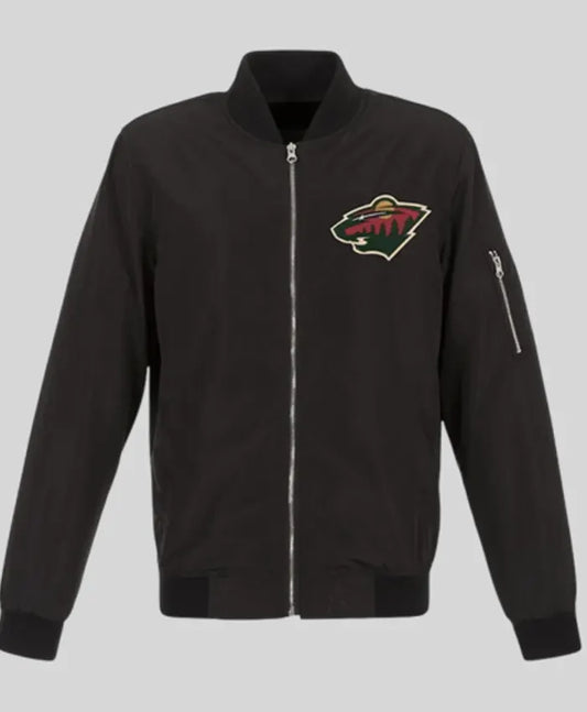 Minnesota Wild Black Bomber Jacket