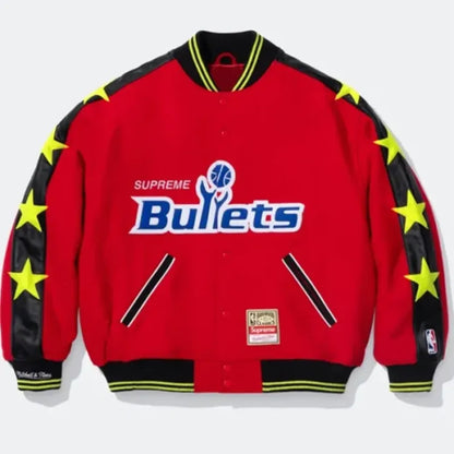 Mitchell & Ness x Supreme Bullets Red Jacket