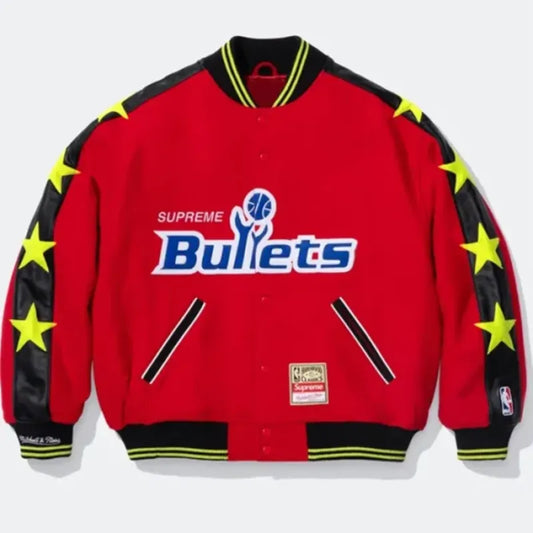 Mitchell & Ness x Supreme Bullets Red Jacket