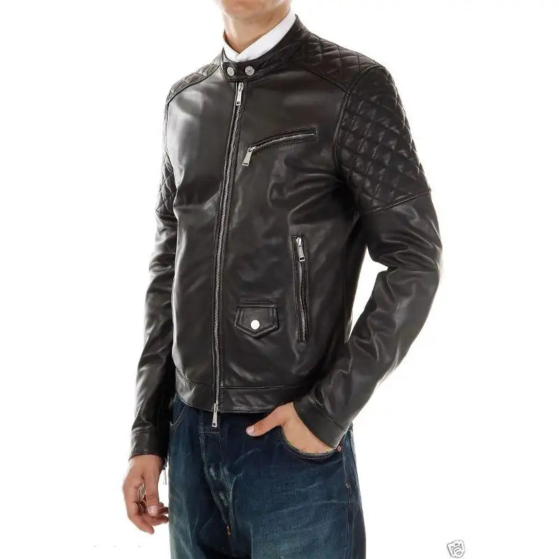 Motorcycle Leather Men Black Jacket Max Jackets