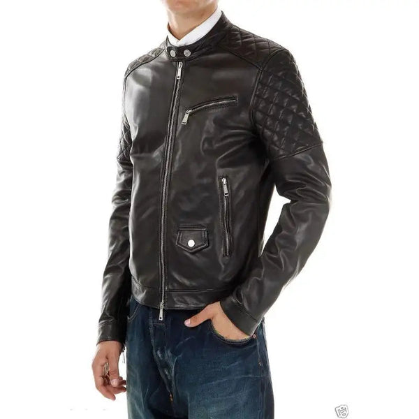 Motorcycle Leather Men Black Jacket Max Jackets