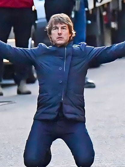 Mission Impossible 8 Tom Cruise Blue Puffer Jacket Max Jackets