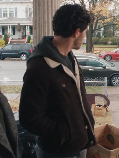 The Good Half 2024 Nick Jonas Brown Shearling Jacket - Max Jackets