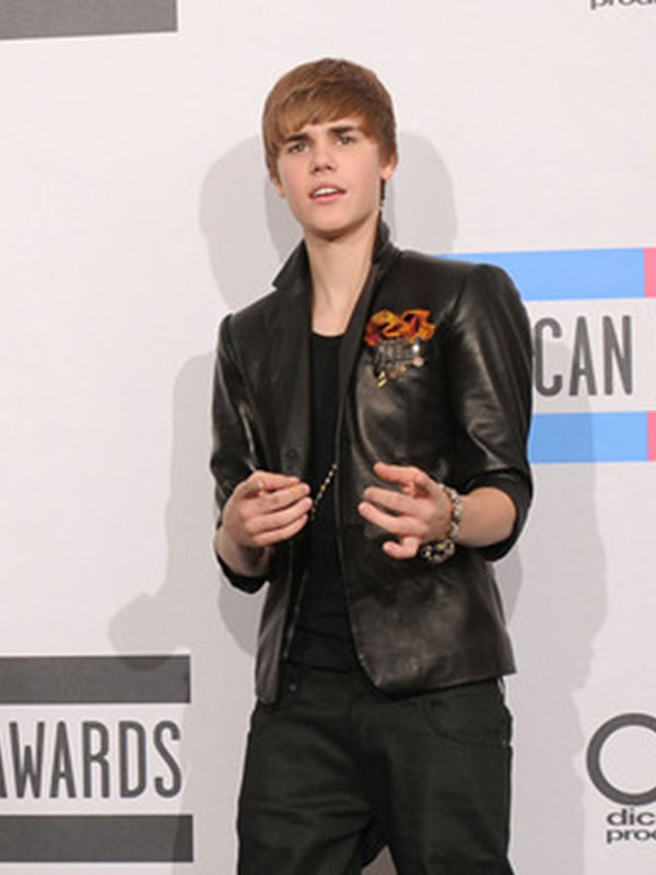 Music Awards Winners Justin Bieber Black Leather Jacket Max Jackets