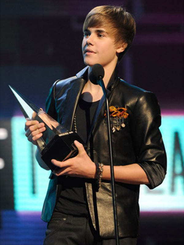 Music Awards Winners Justin Bieber Black Leather Jacket Max Jackets