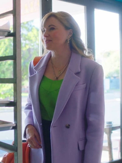 My Life Is Murder Season 3 Lucy Lawless Purple Coat