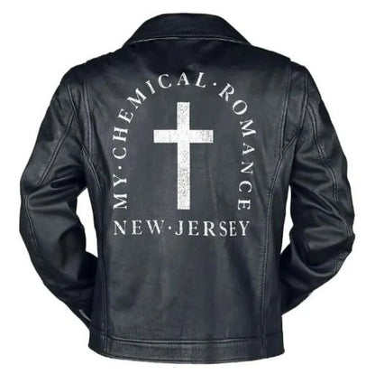 My Chemical Romance NJ Cross Black Moto Jacket Max Jackets