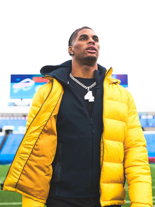 Keon Coleman NFL Yellow Hooded Jacket Max Jackets