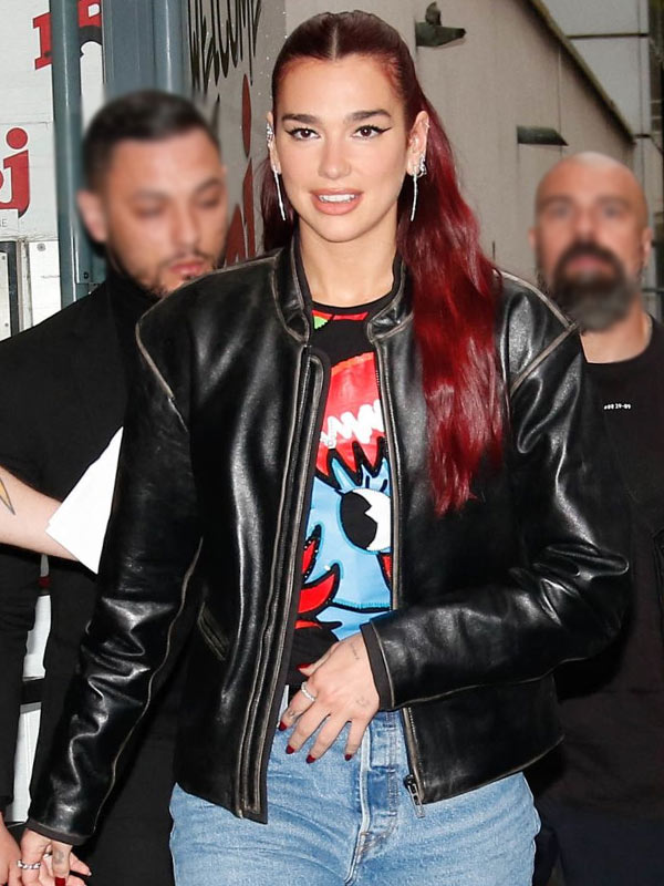 Dua Lipa 2024 NRJ Radio Studio Black Jacket Max Jackets