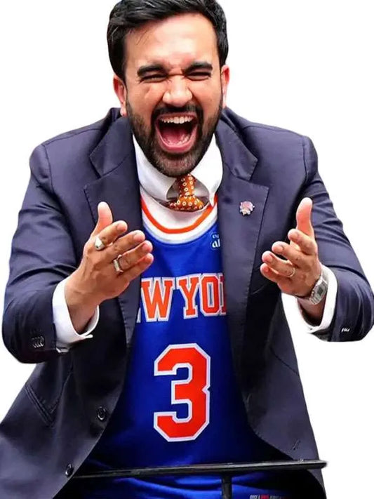 Zohran Mamdani NY Knicks Victory Parade Blazer