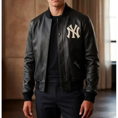 Polo Ralph Lauren Yankees Black Leather Jacket