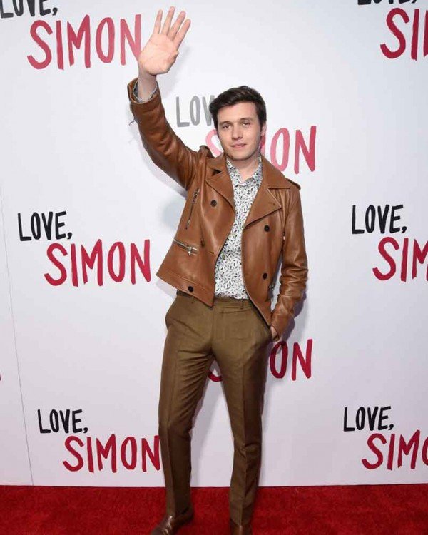 Nick Robinson Love Simon Brown Biker Leather Jacket Max Jackets