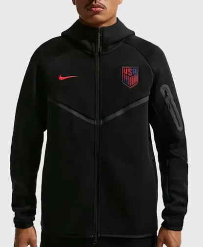 Nike USA Soccer Tech Black Fleece Hooded Jacket
