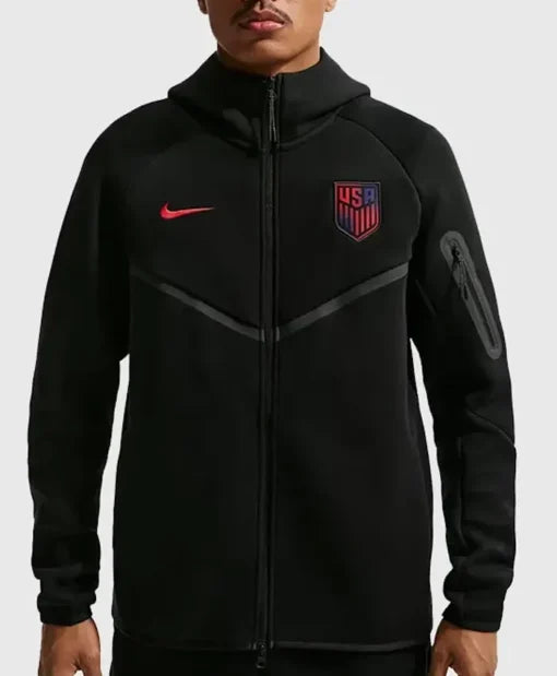 Nike USA Soccer Tech Black Fleece Hooded Jacket