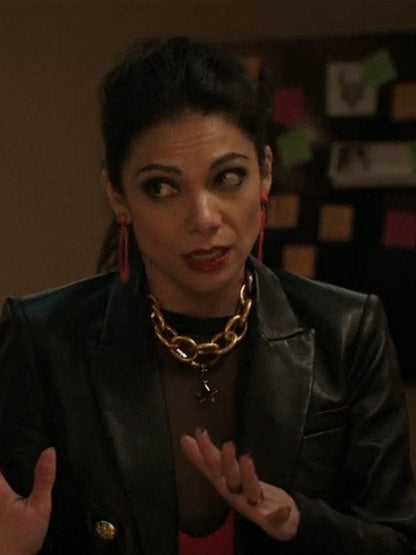 Ginger Gonzaga Black Leather Blazer