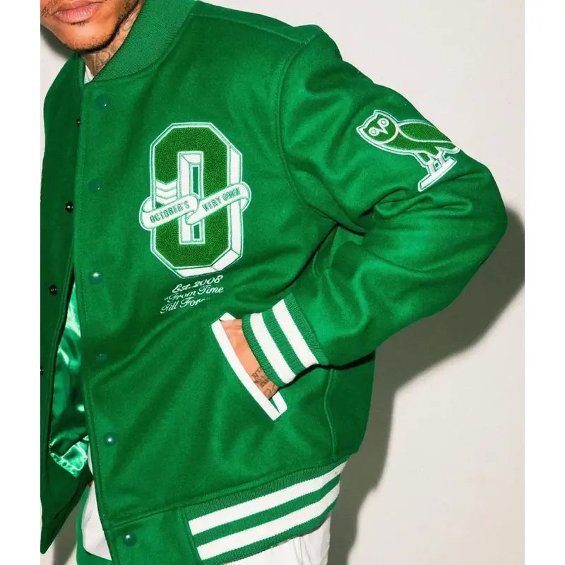OVO Boston Celtics Green Wool Varsity Jacket