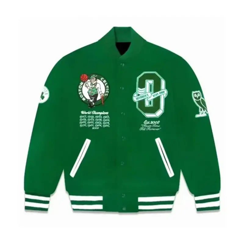 OVO Boston Celtics Green Wool Varsity Jacket