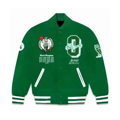 OVO Boston Celtics Green Wool Varsity Jacket