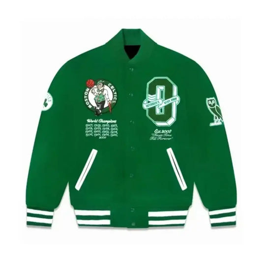 OVO Boston Celtics Green Wool Varsity Jacket