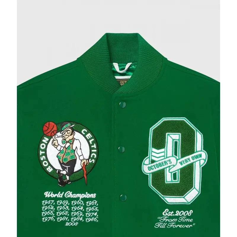 OVO Boston Celtics Green Wool Varsity Jacket