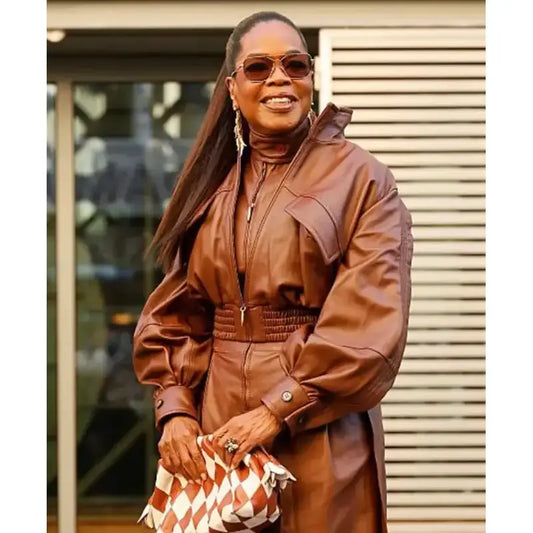Oprah Winfrey Paris Fashion Week Leather jumpsuit