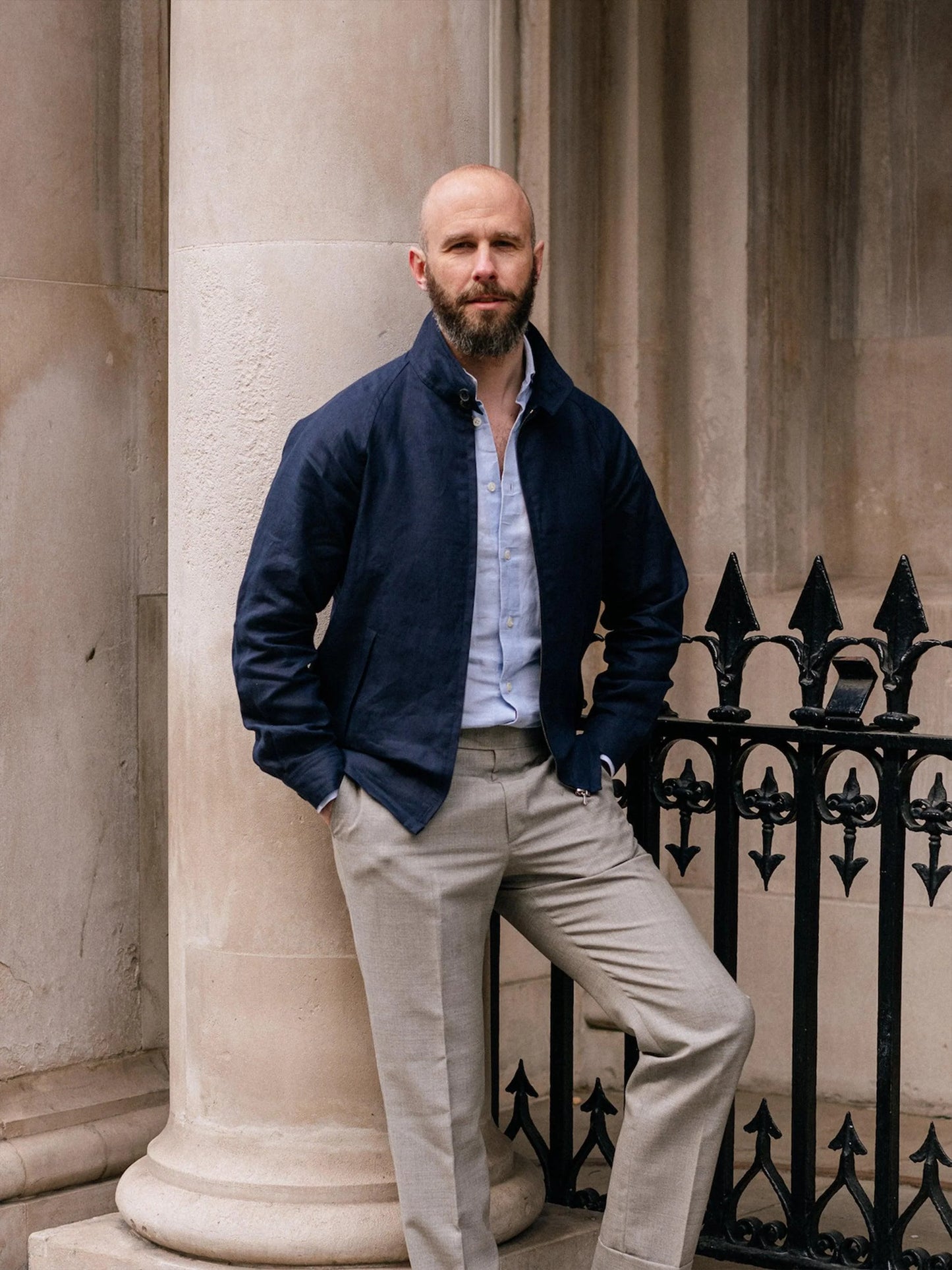 The Permanent Style Linen Harrington - Navy Max Jackets