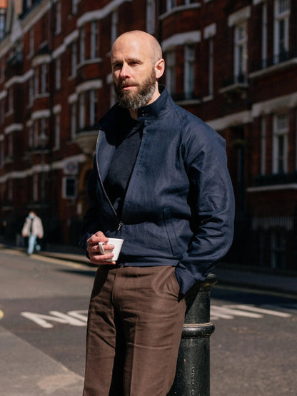 The Permanent Style Linen Harrington - Navy Max Jackets