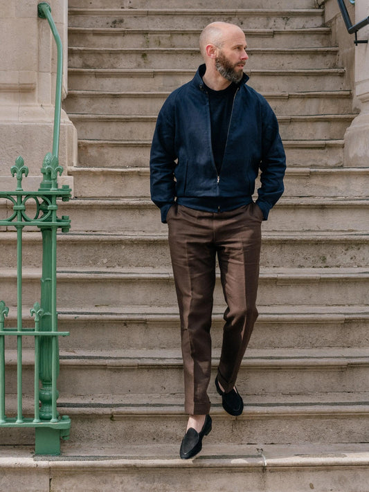 The Permanent Style Linen Harrington - Navy Max Jackets