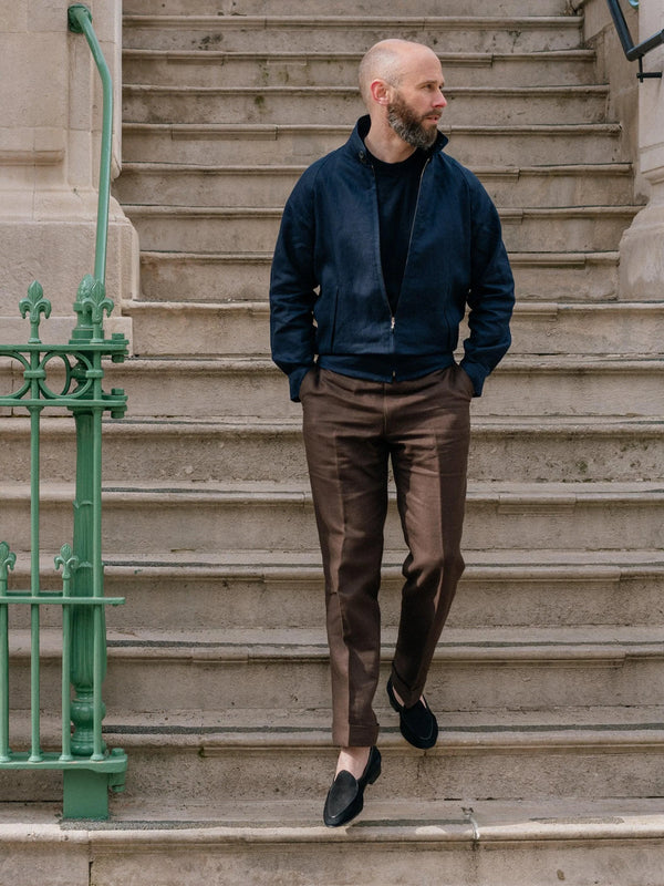 The Permanent Style Linen Harrington - Navy Max Jackets