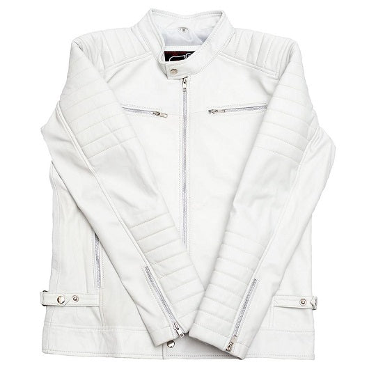 Pearl White Leather Jacket Max Jackets