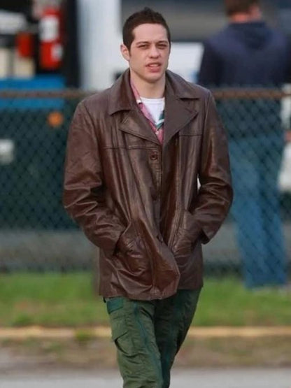 Pete Davidson Bupkis Brown Leather Jacket Max Jackets