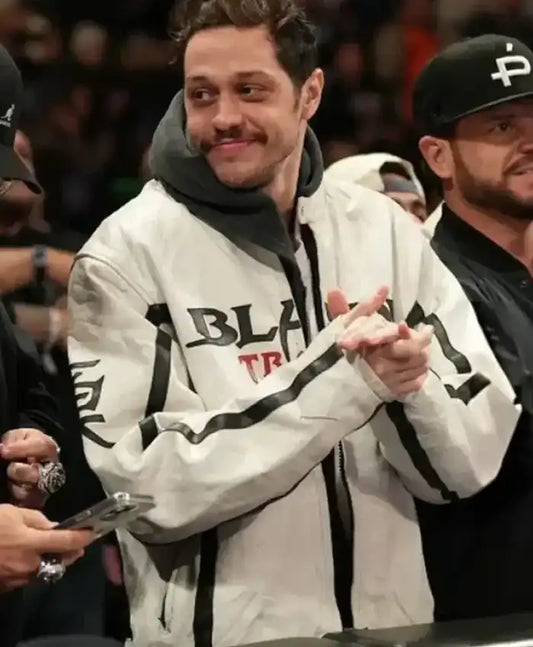 Pete Davidson Monday Night RAW White Leather Jacket