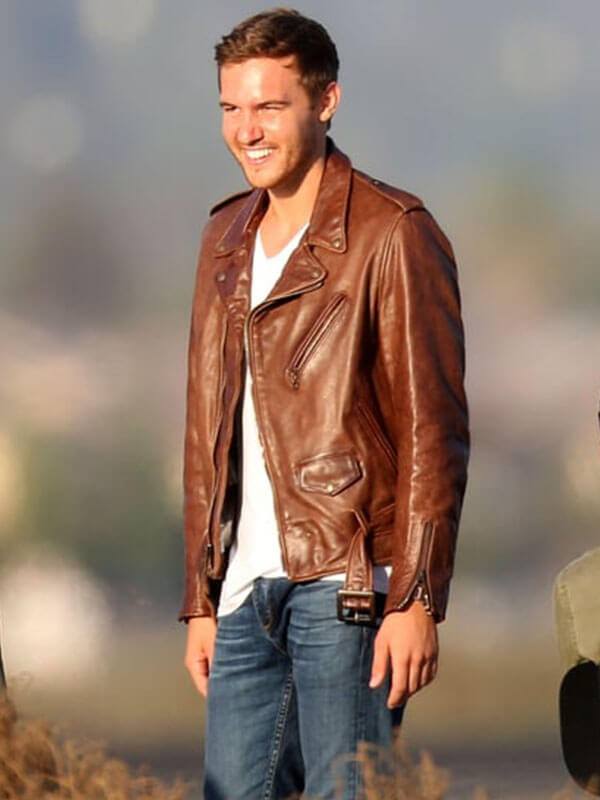 Peter Weber Tv Series The Bachelor S25 Brown Biker Leather Jacket Max Jackets