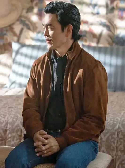 Poker Face S02 John Cho Brown Suede Leather Jacket Max Jackets