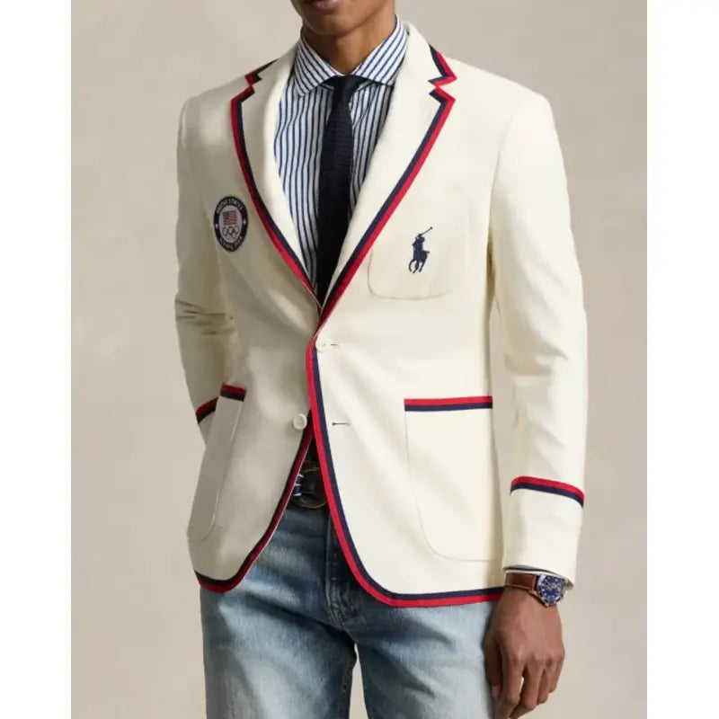 Polo Ralph Lauren Team USA Flagbearer 2024 Olympic White Blazer Vintage Jacket