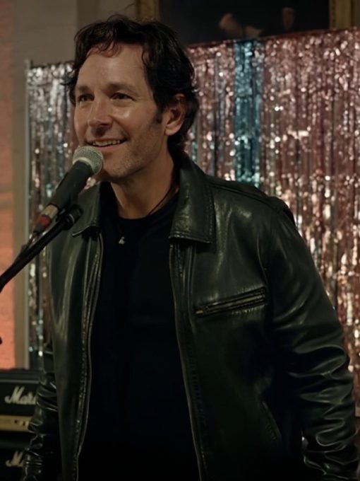 Power Ballad Paul Rudd Black Leather Jacket