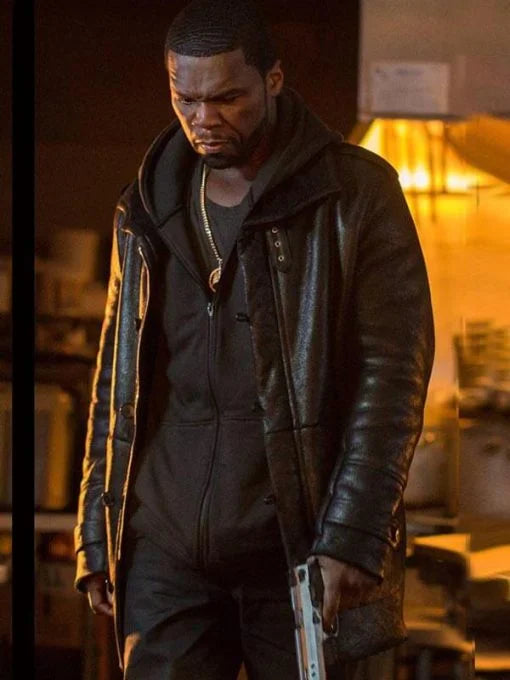 50 Cent Power Series Shearling Leather Jacket Max Jackets